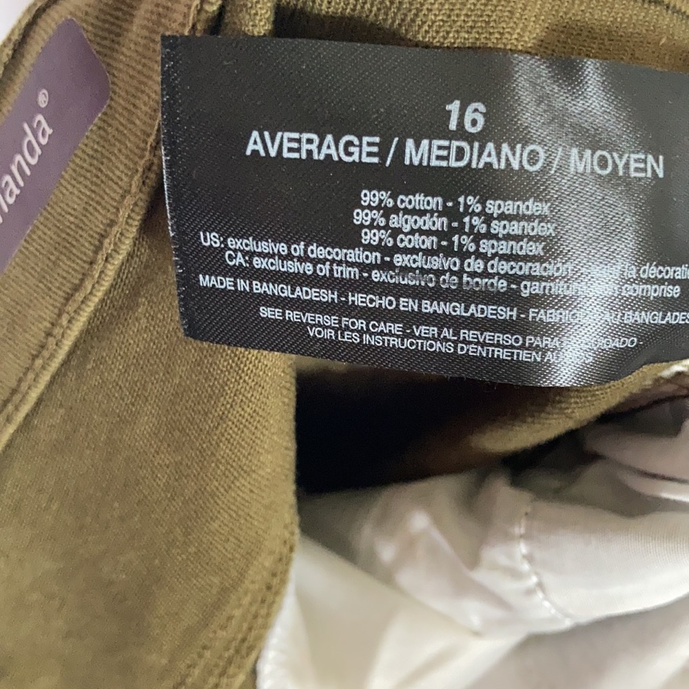 Gloria Vanderbilt Amanda juniper olive original slimming jean size 16 18 - Picture 16 of 17